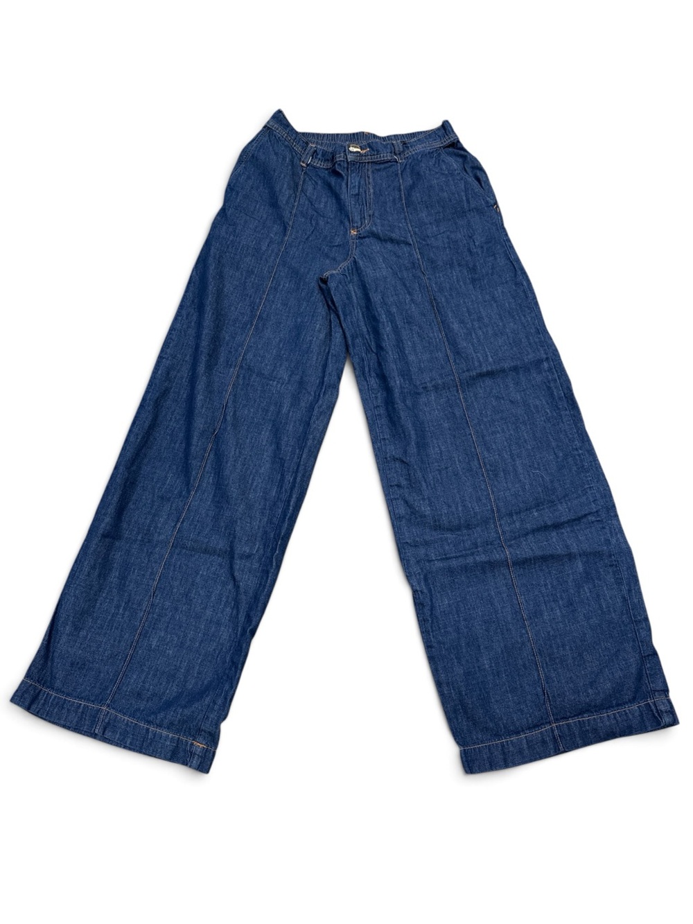 ZARA High Waisted Wide Leg Denim Trouser Pants  Size XS